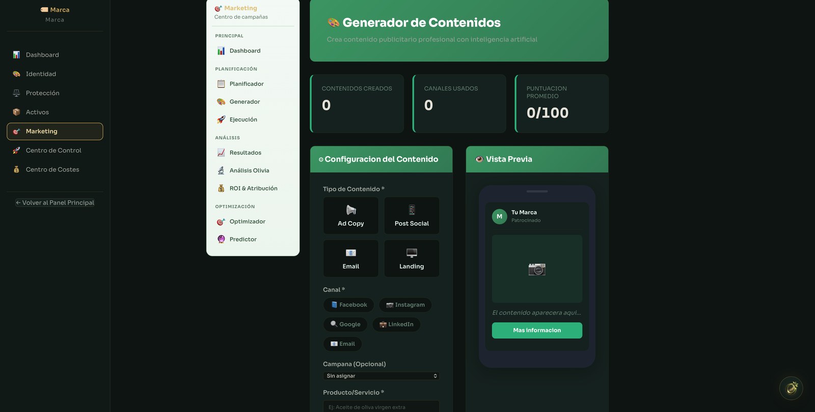 Panel Marca de OLIVOTRONIC